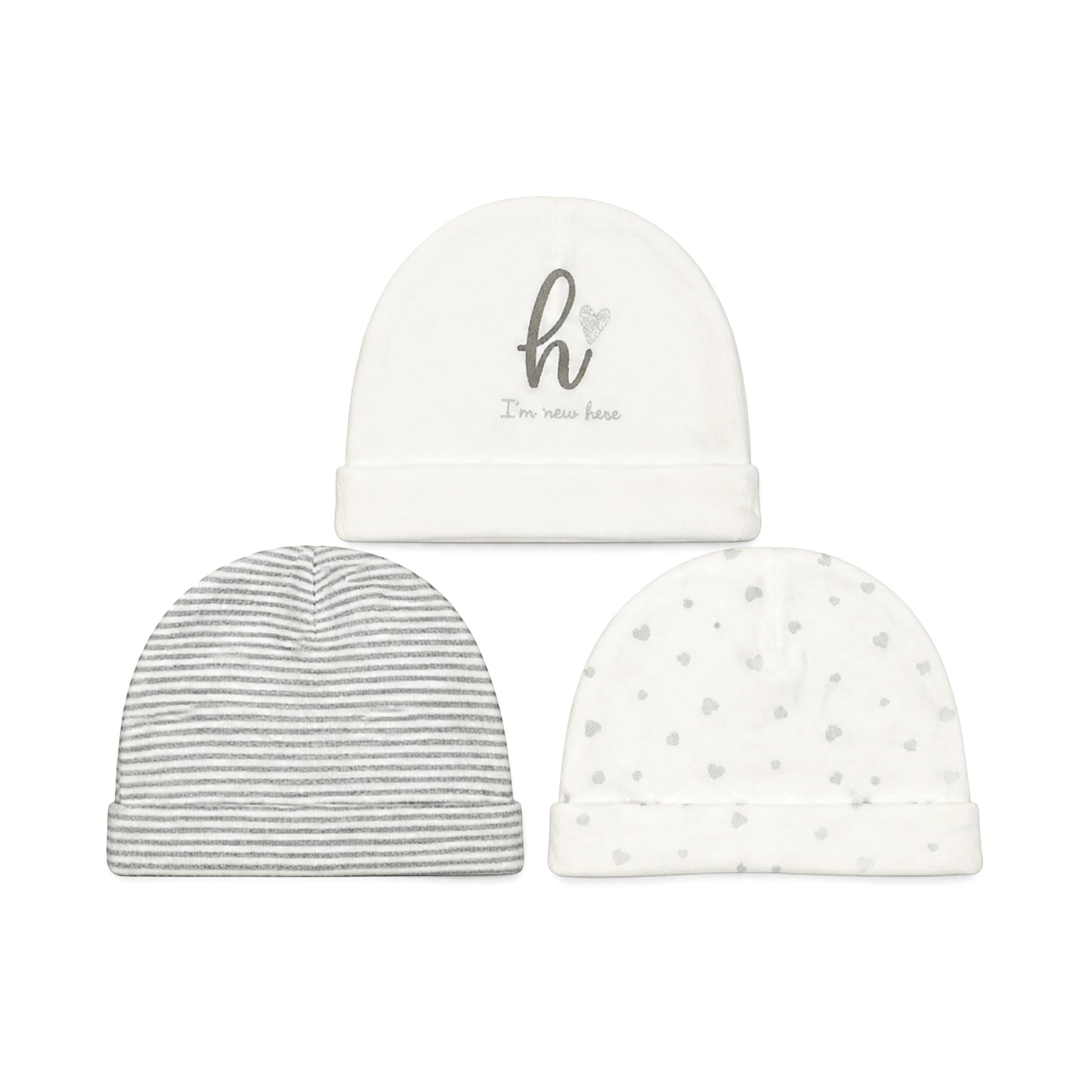"I'M NEW HERE" INFANT BABY CAPS PK-3