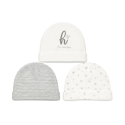 "I'M NEW HERE" INFANT BABY CAPS PK-3