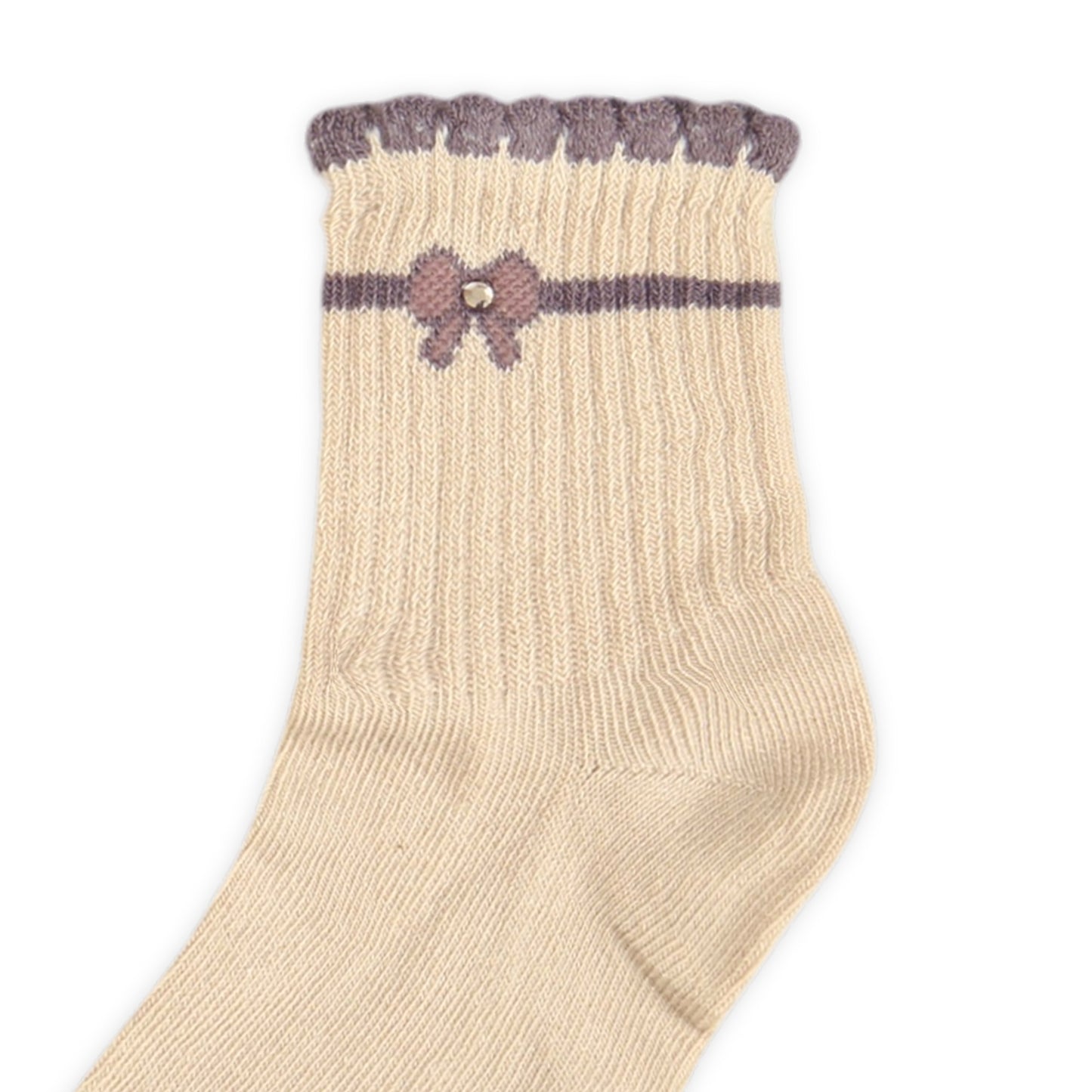 DUSTY PINK BOW GIRL SOCKS