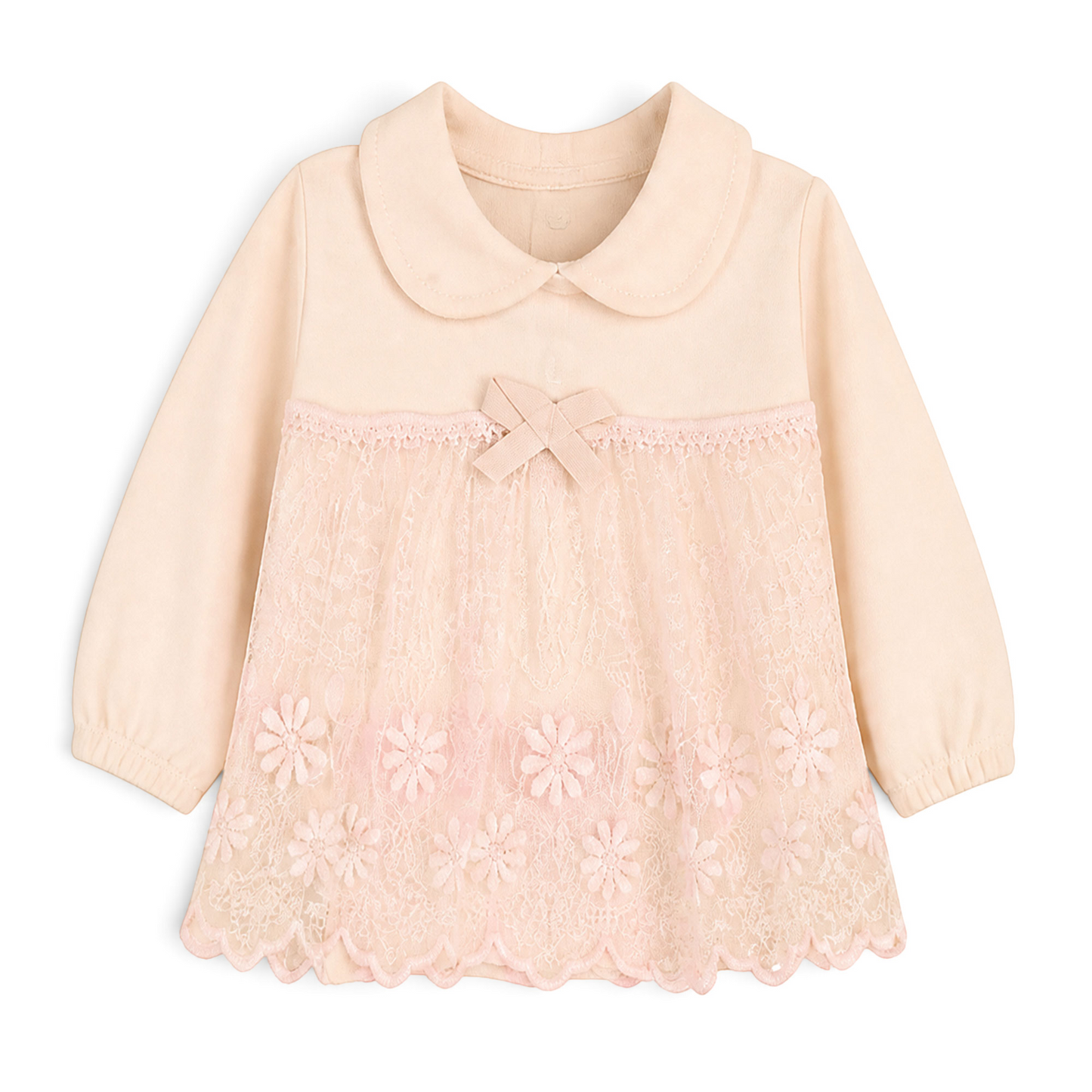 PINK LACE COLLARED DRESS BABY GIRL GIFT SET