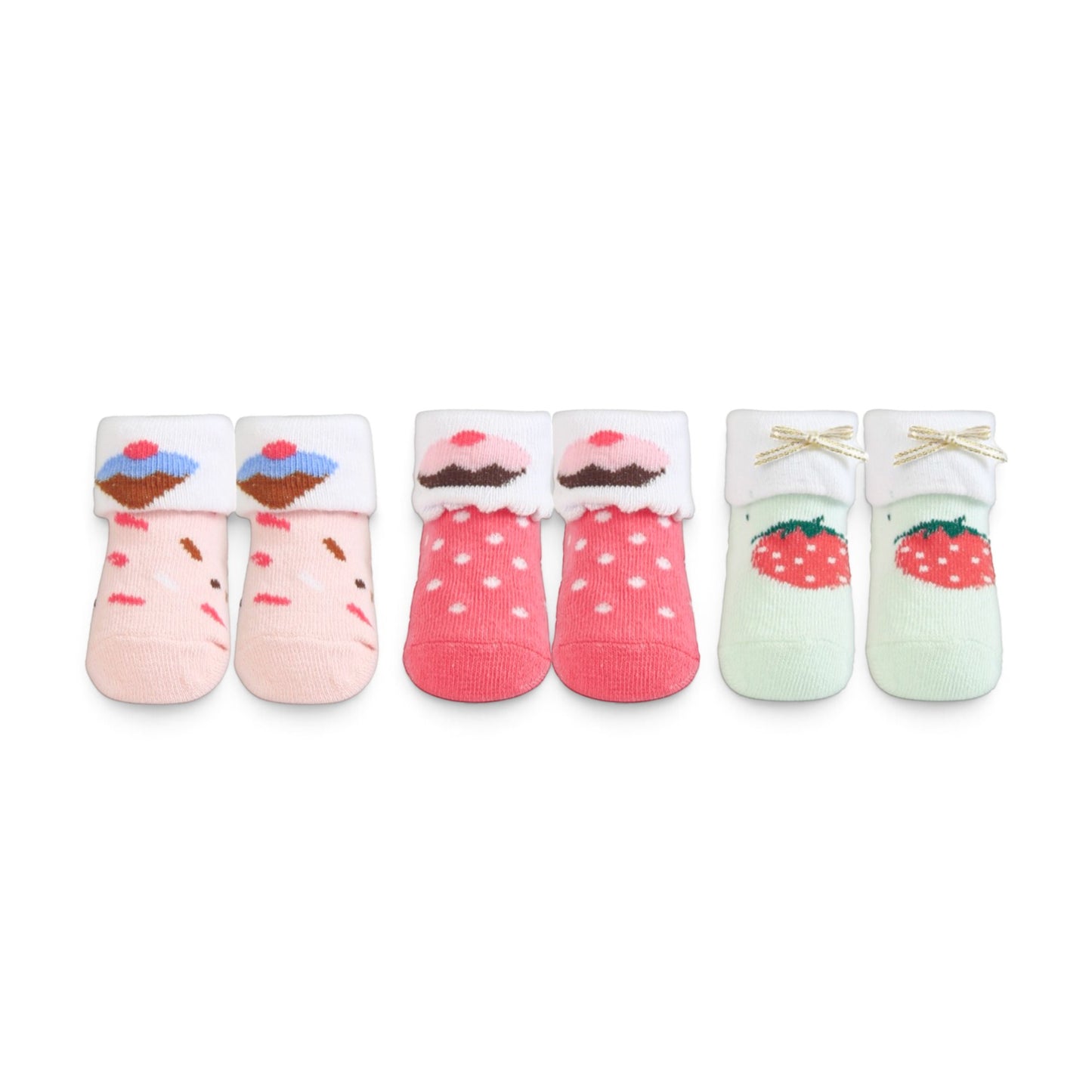 BABY CUPCAKE, DOT & STRAWBERRY BOOTIES PK-3