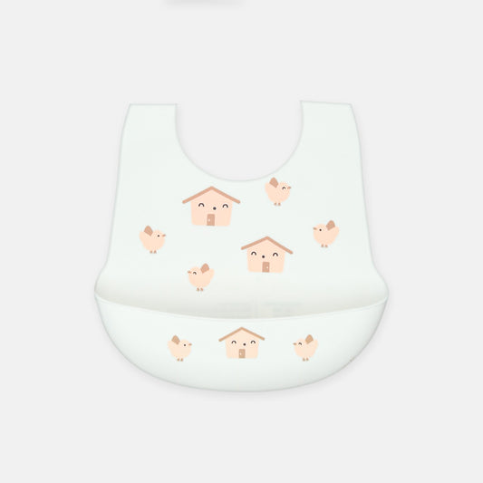 Tiny Houses Patterned Silicone Bib