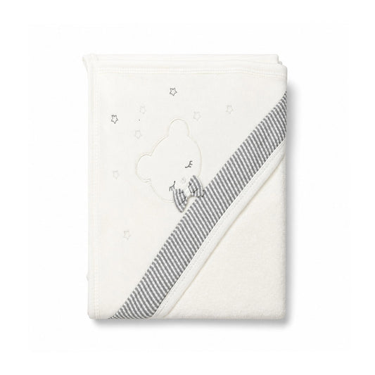 SLEEPING TEDDY HOODED BATH TOWEL