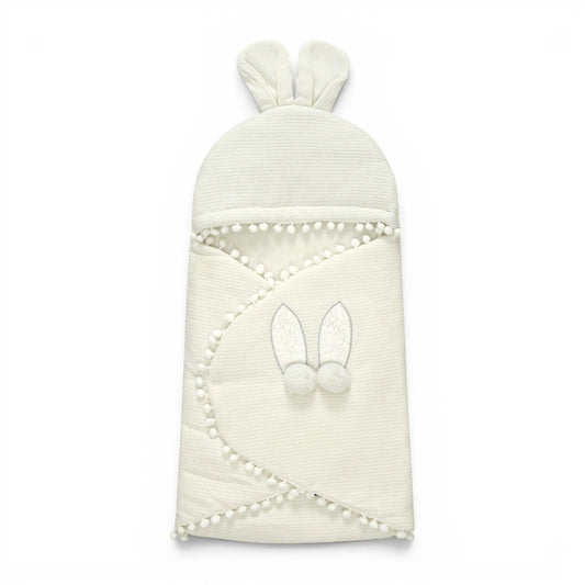 PRECIOUS BUNNY POM-POM HOODED CARRY NEST