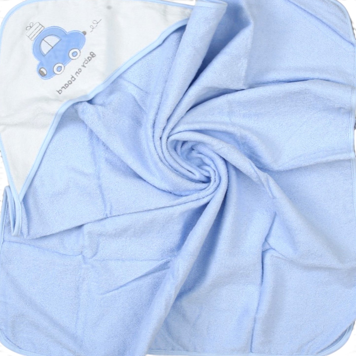 BLUE CAR THEME BATH TOWEL WITH 4 FACE TOWELS