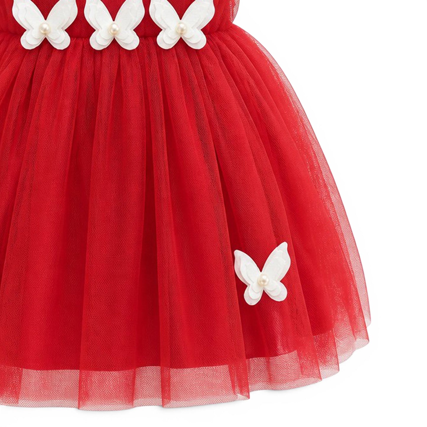 RED BUTTERFLY BABY GIRL FANCY FROCK GIFT SET