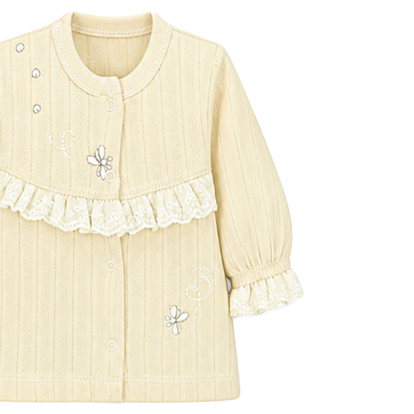 BEIGE LACE-TRIMMED BUTTERFLY BABY GIRL GIFT SET