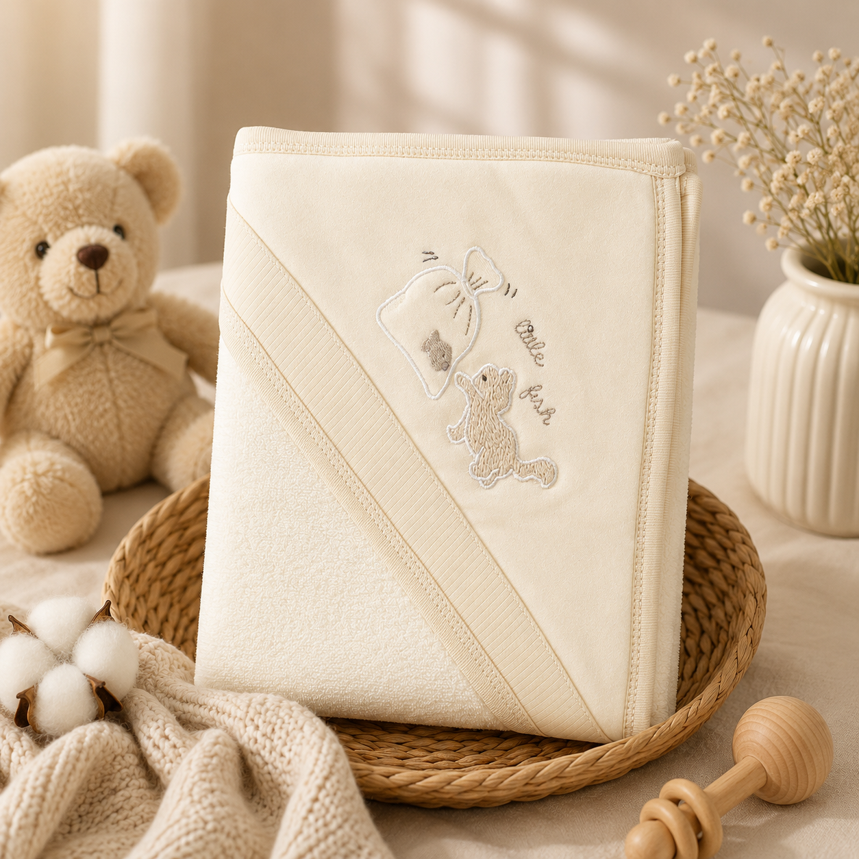 LITTLE FISH HOODED BATH TOWEL