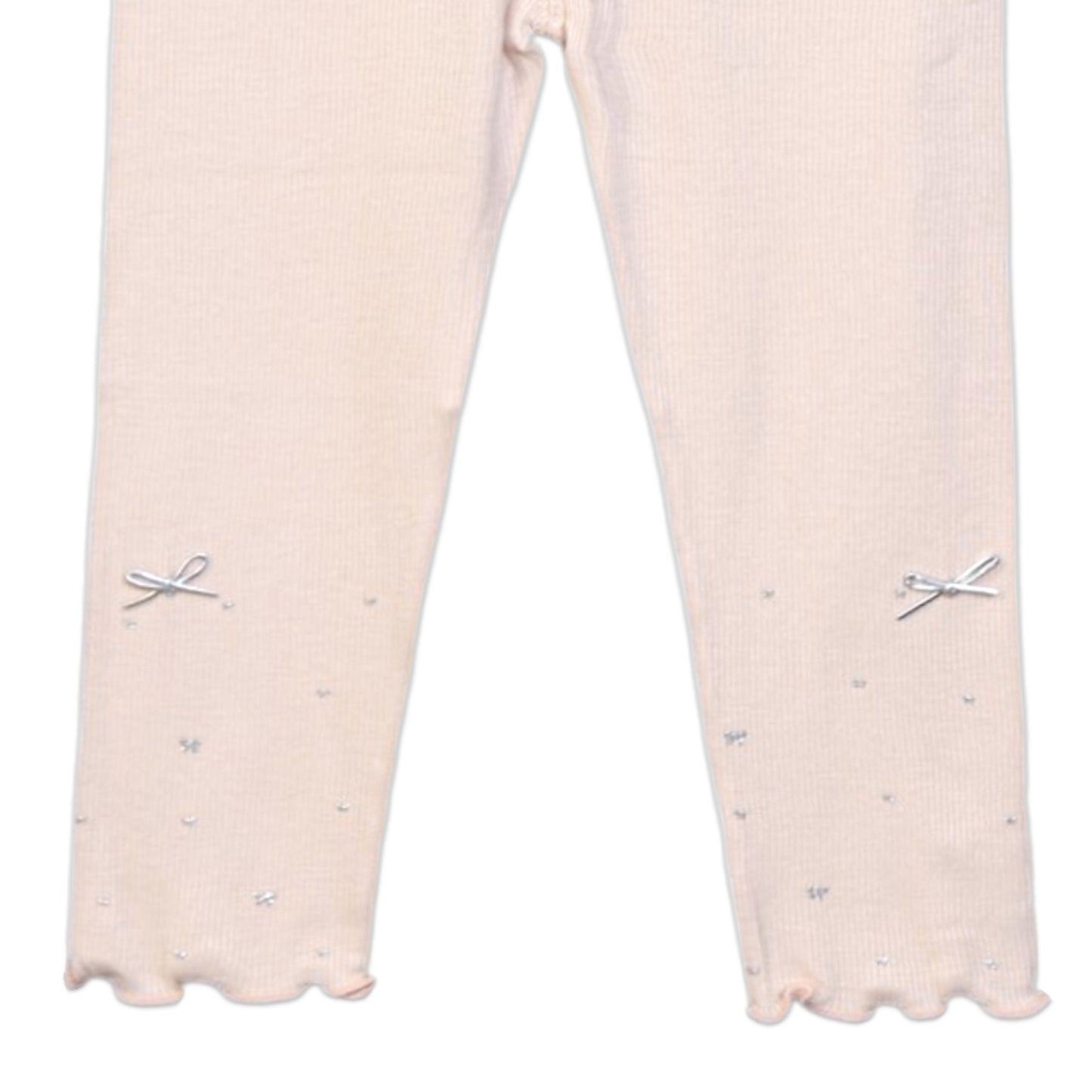 PINK RIBBED BOW TROUSERS