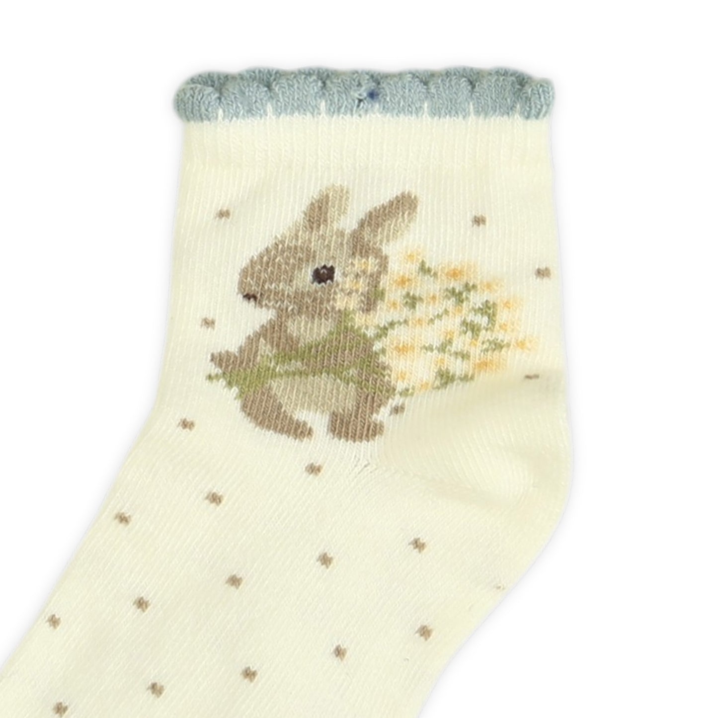 WHITE BUNNY PATTERNED GIRL SOCKS