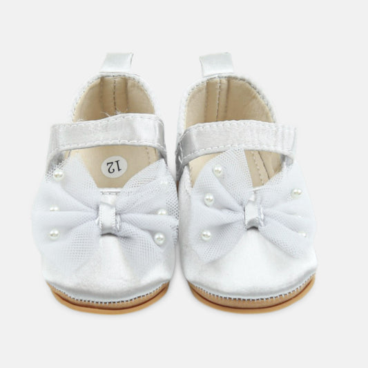 Girl Ash Grey Bow Pre-Walker