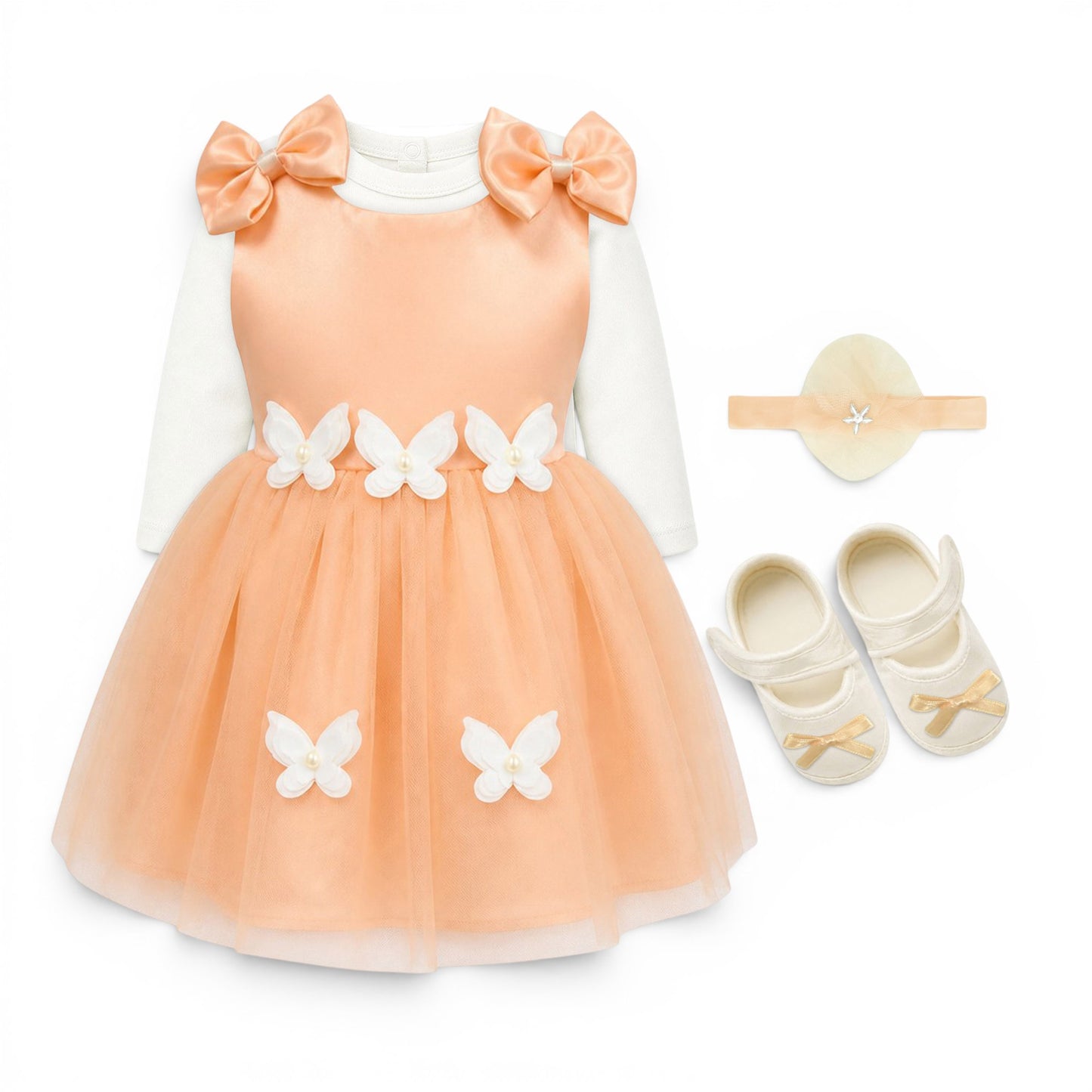 BUTTERFLY BABY GIRL FANCY FROCK GIFT SET