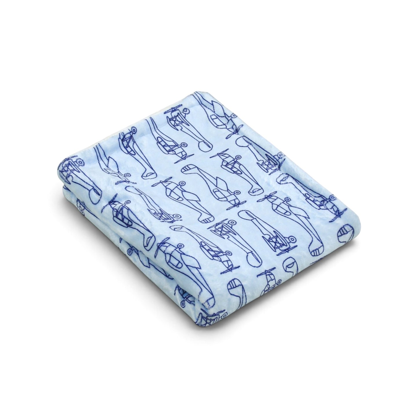 BLUE AIRPLANE SKETCH REVERSIBLE BLANKET