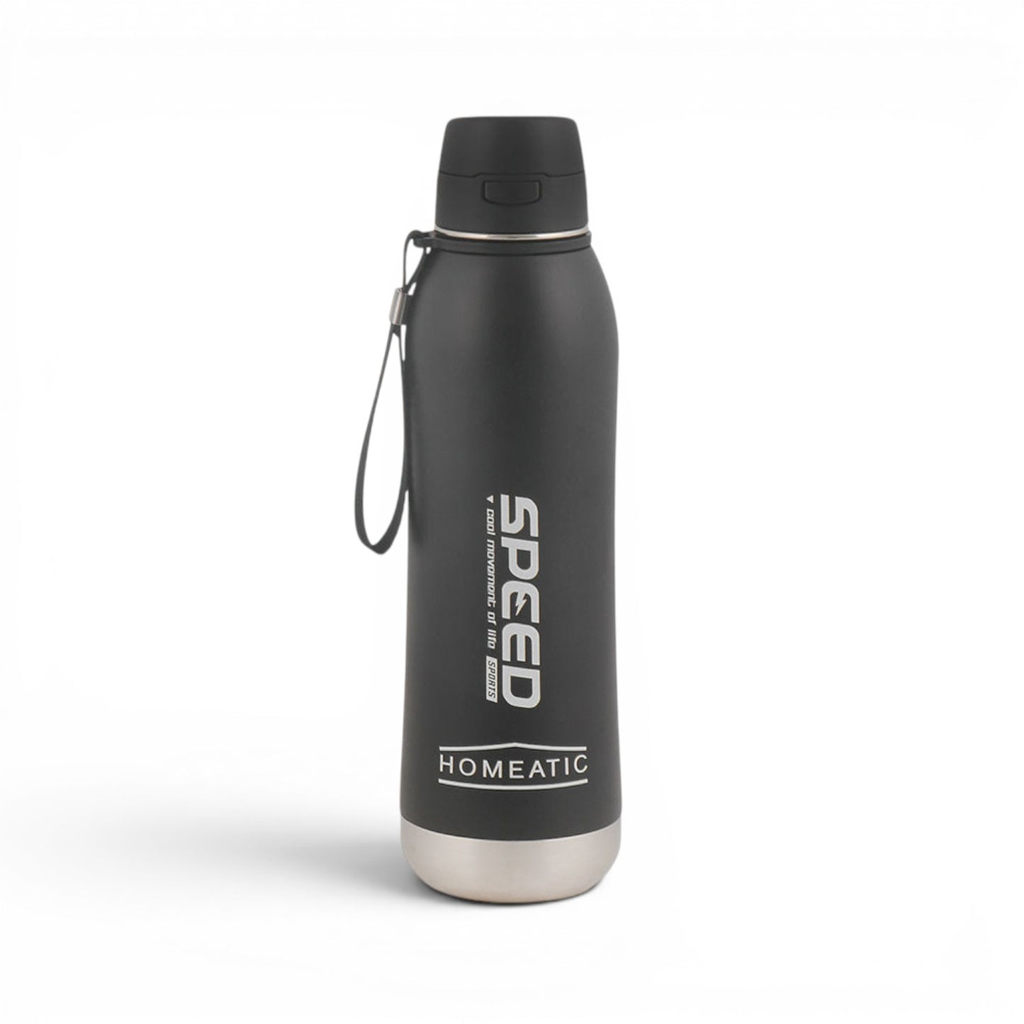STEEL WATER BOTTLE 800 ML BLACK SPEED