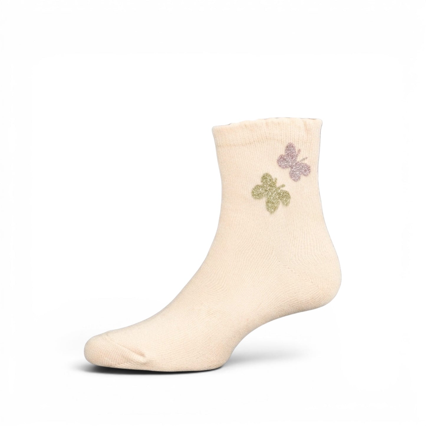 BUTTERFLY-ACCENTED PASTEL GIRL SOCKS PK-2