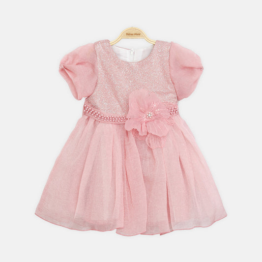 Puff-Sleeve Frock - Tea Pink
