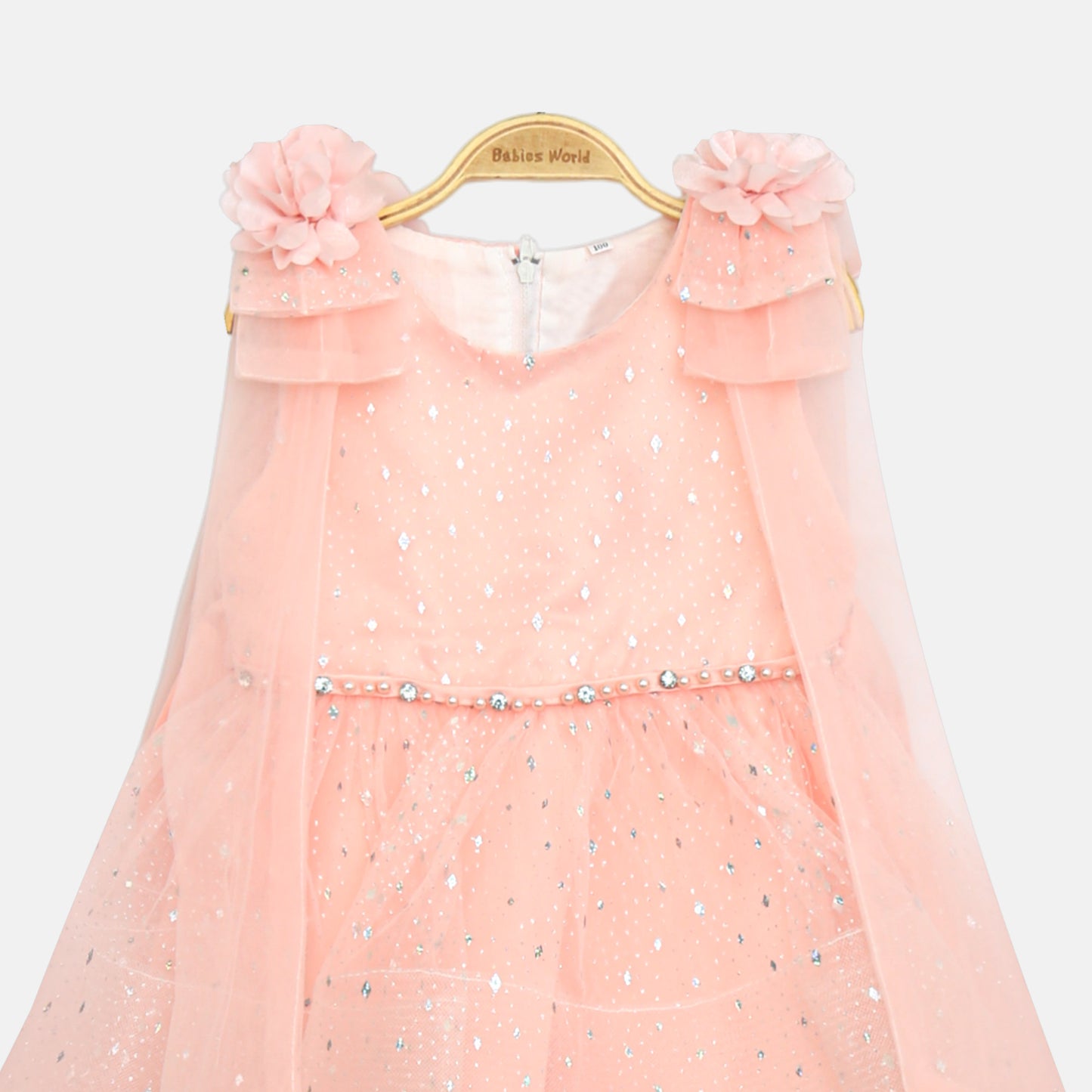 Glitter Net Frock - Pink