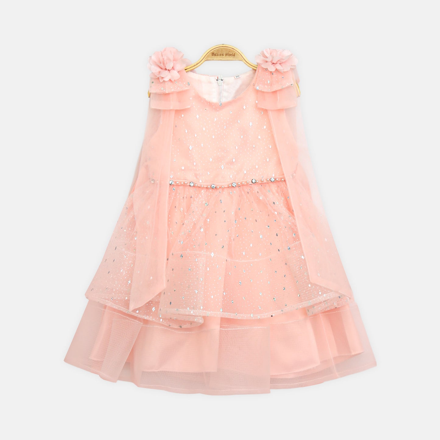 Glitter Net Frock - Pink