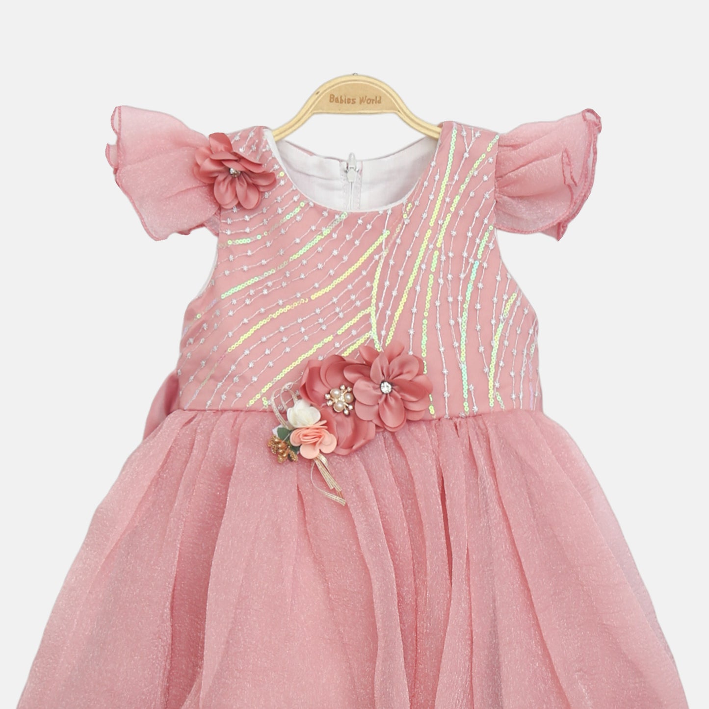 Wave-Pattern Frock - Dusty Rose