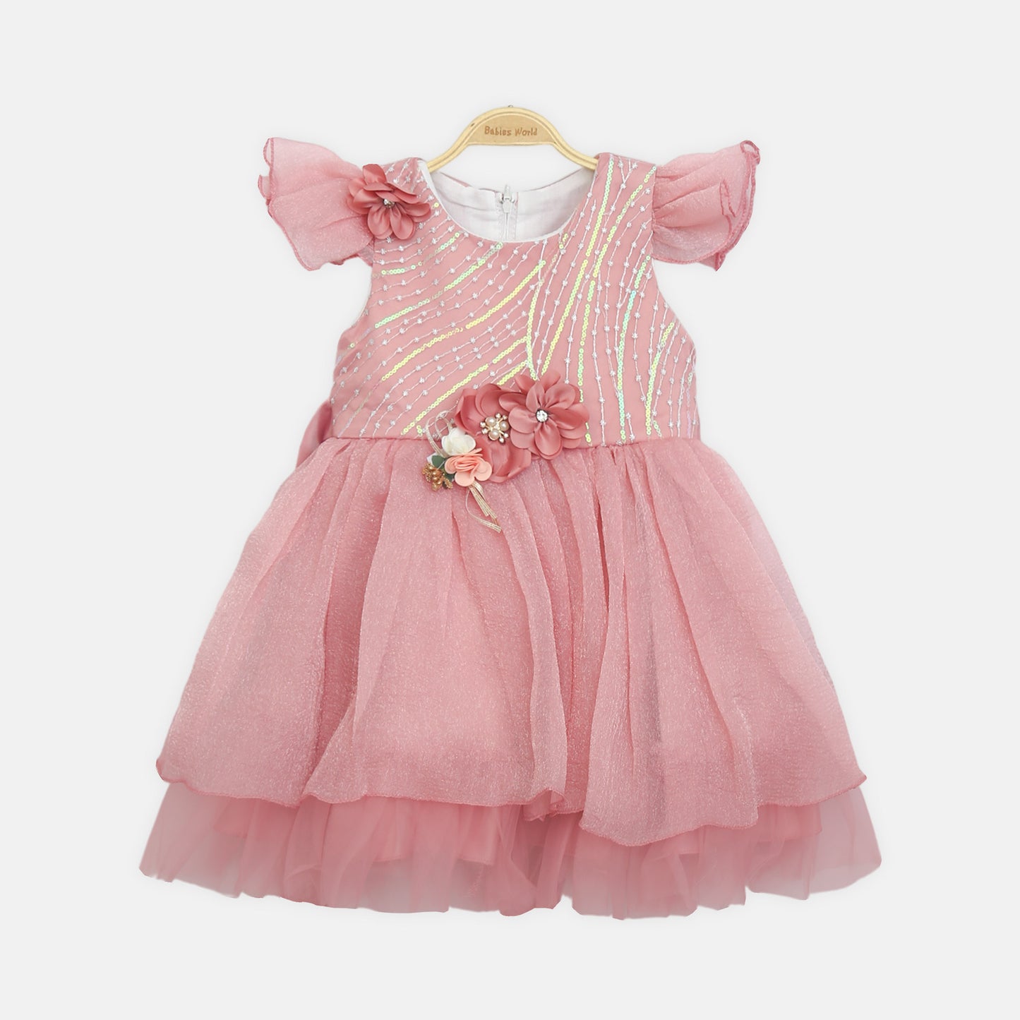 Wave-Pattern Frock - Dusty Rose