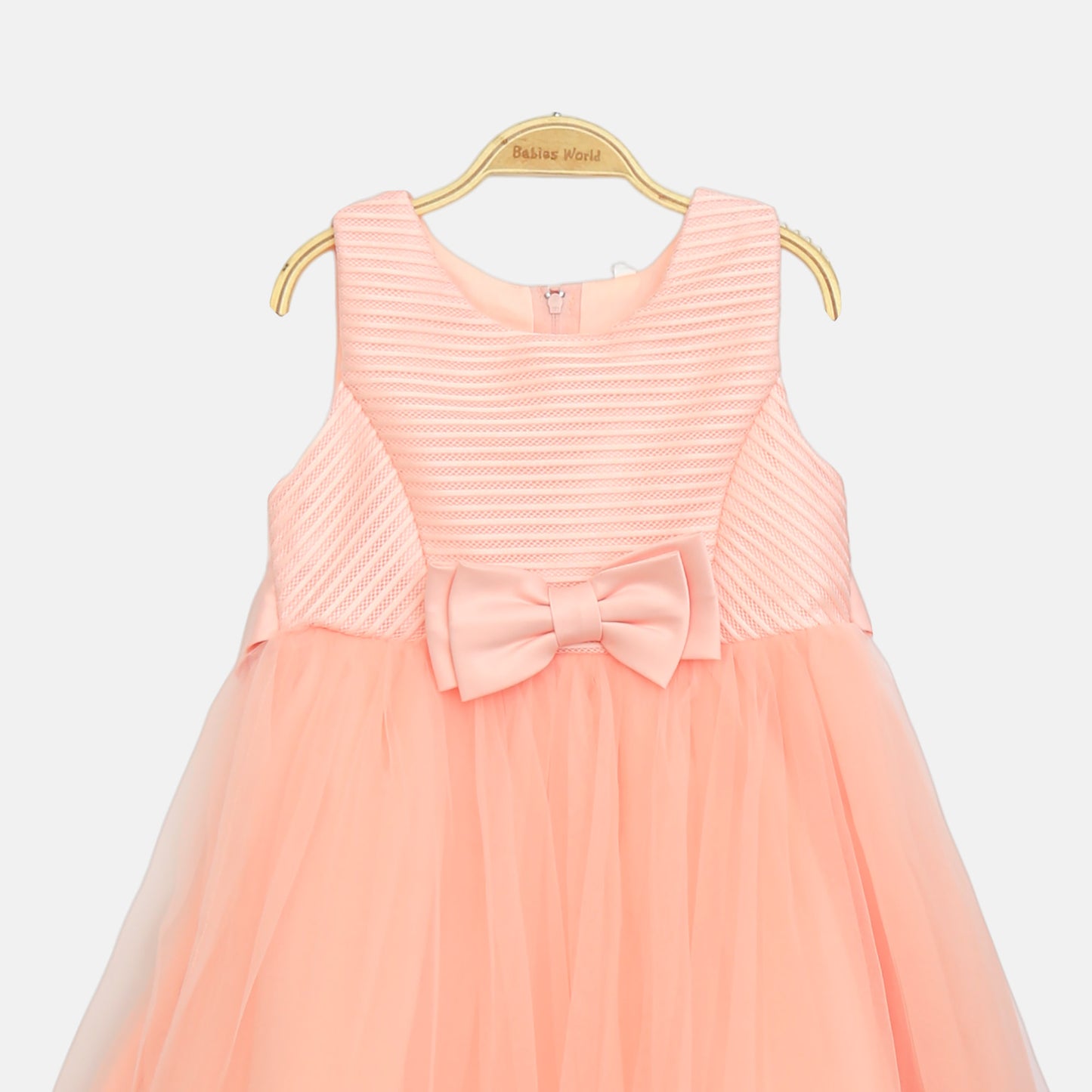 Bow Party Frock - Peach