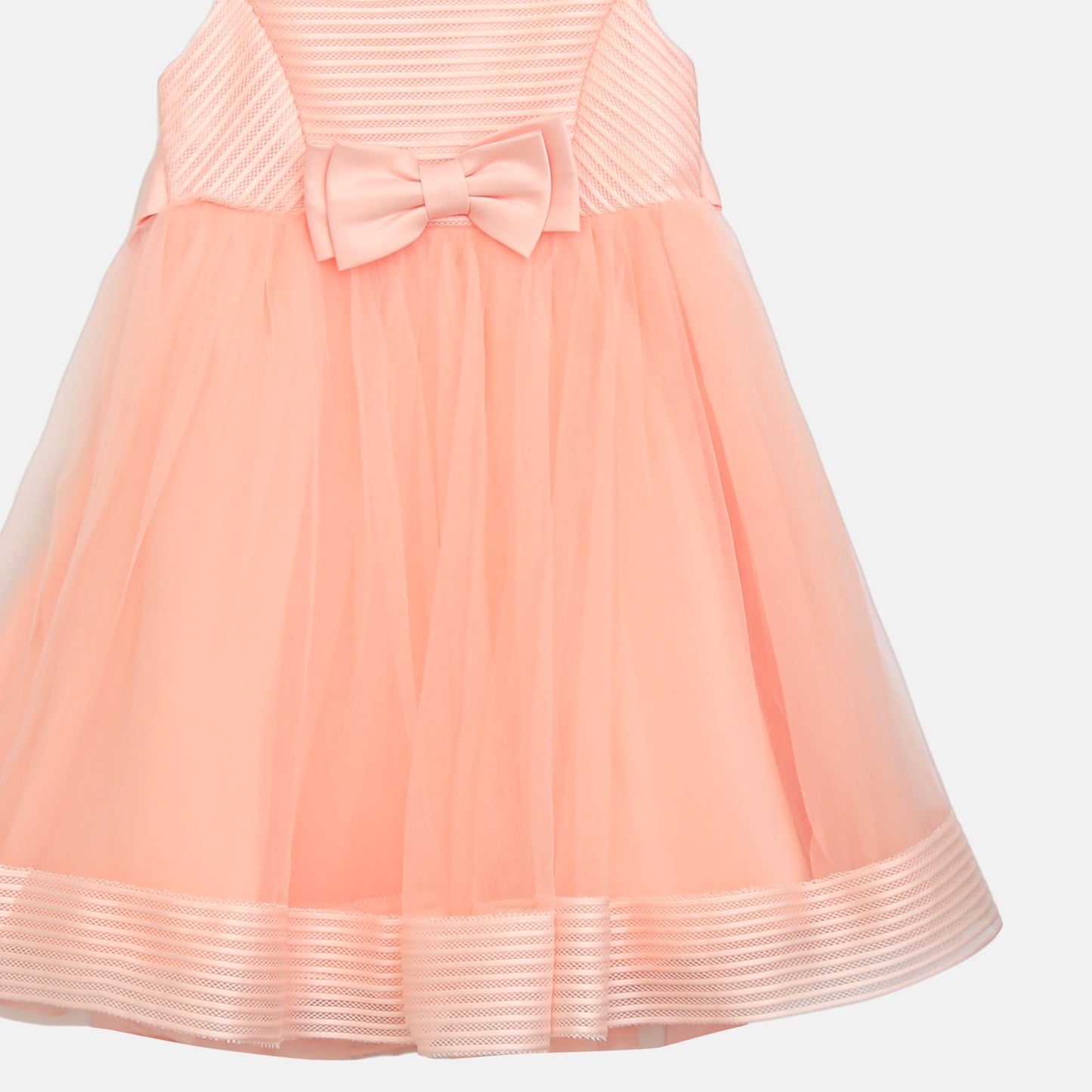 Bow Party Frock - Peach