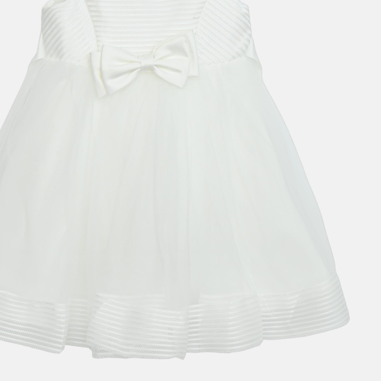 Bow Party Frock - White