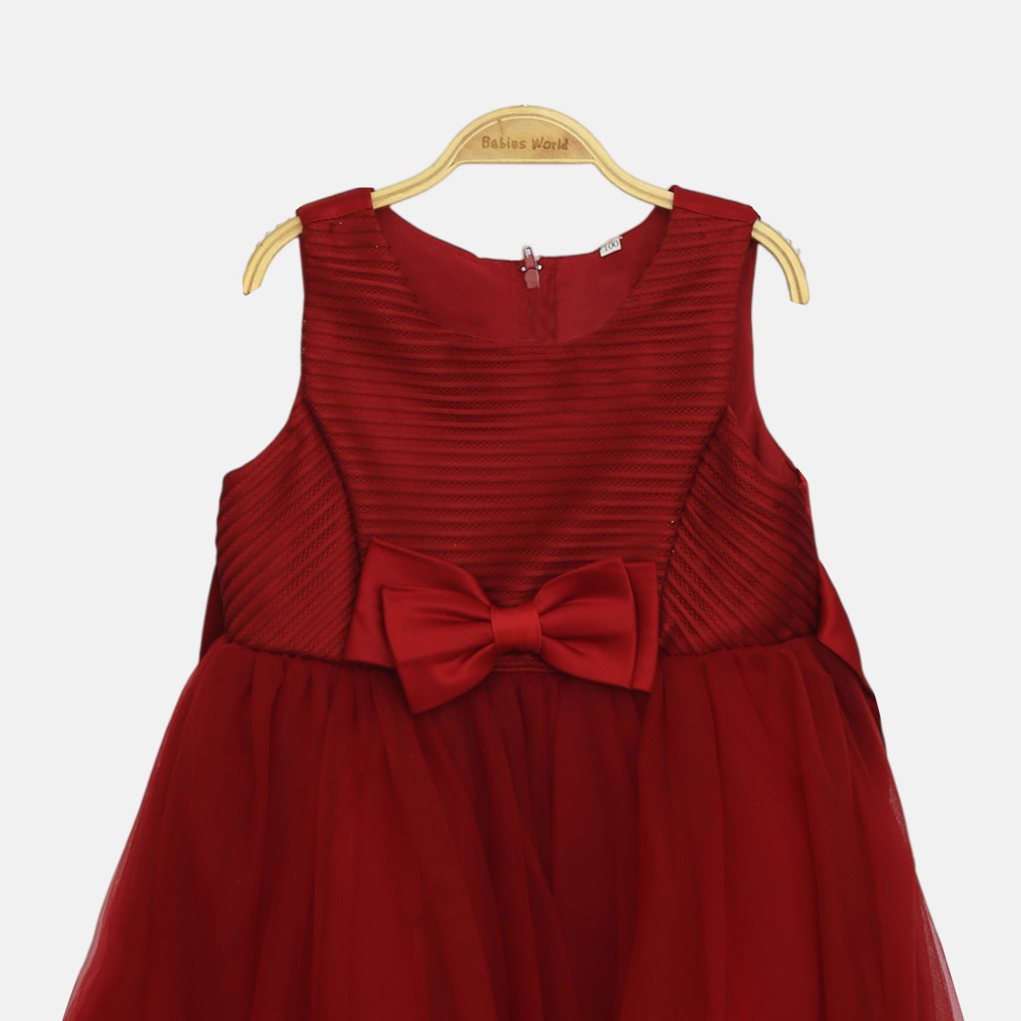 Bow Party Frock - Maroon