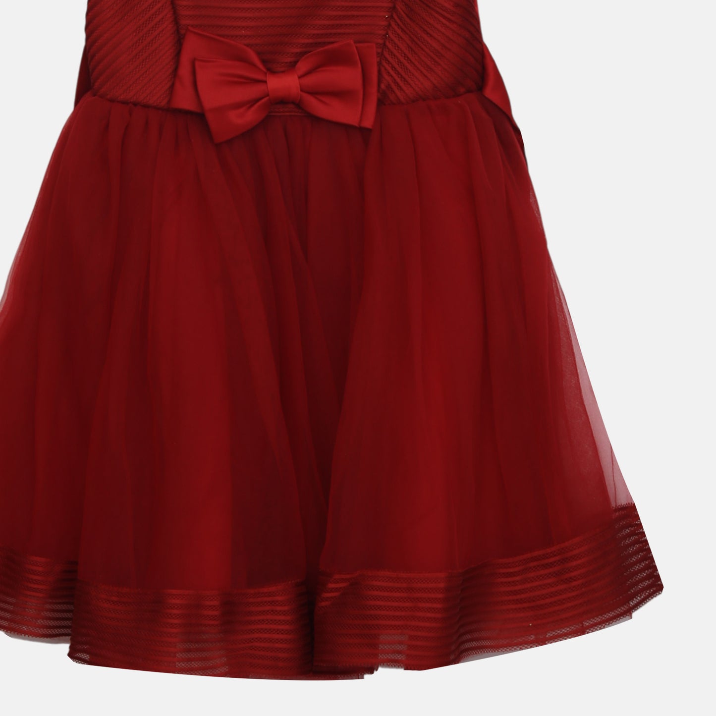 Bow Party Frock - Maroon