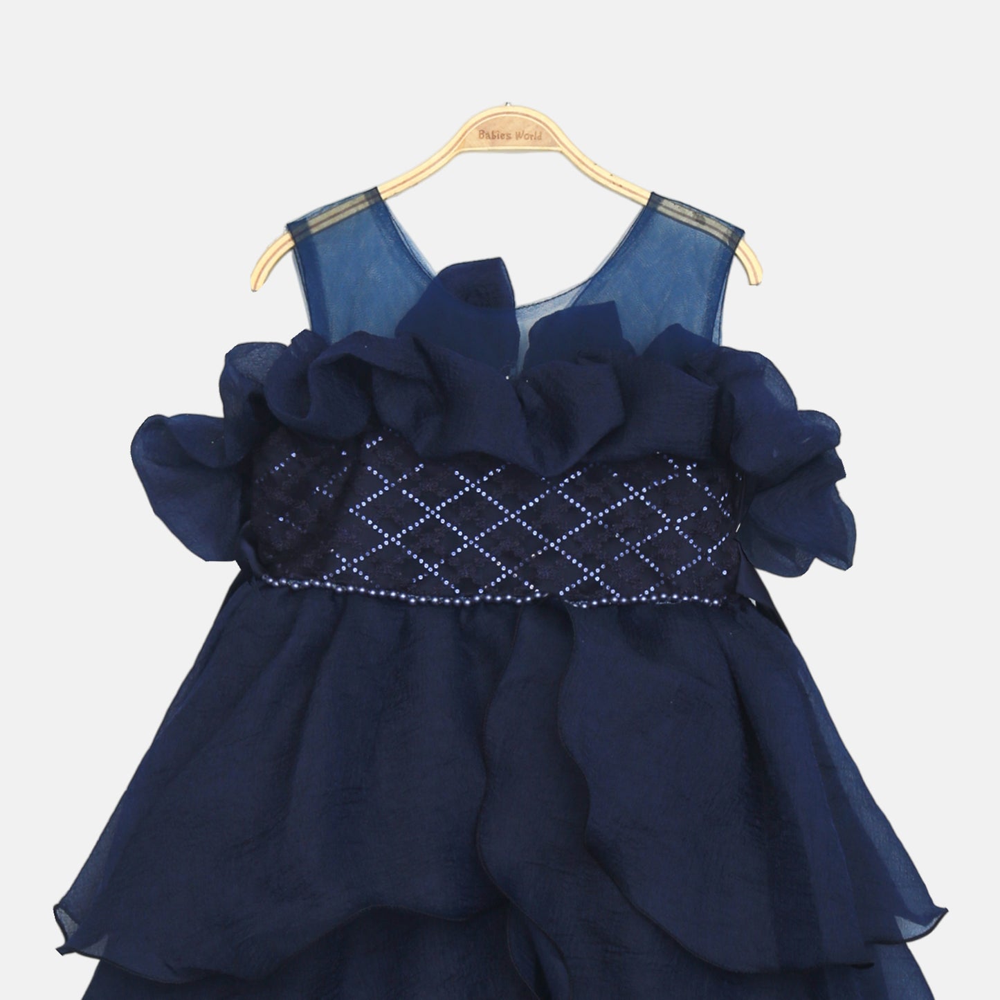 Embellished Tiered Navy Frock