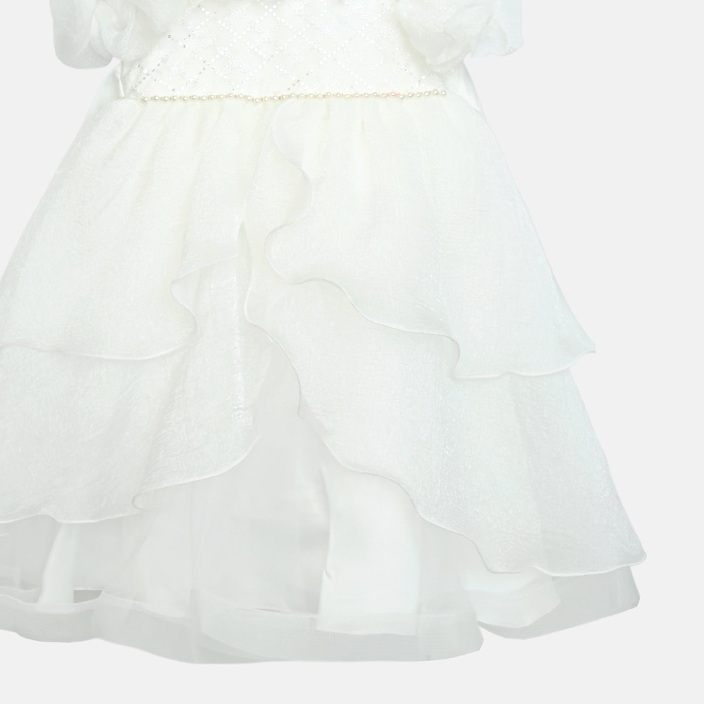 White Feather Frill Dress