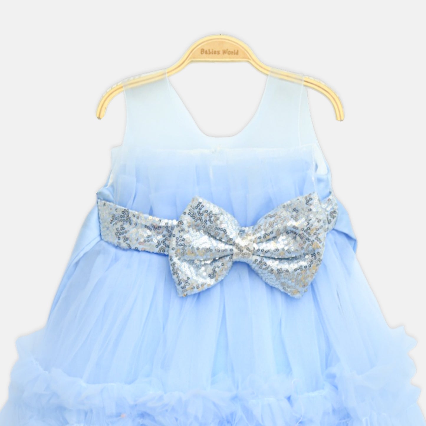 Silver Bow Blue Frock