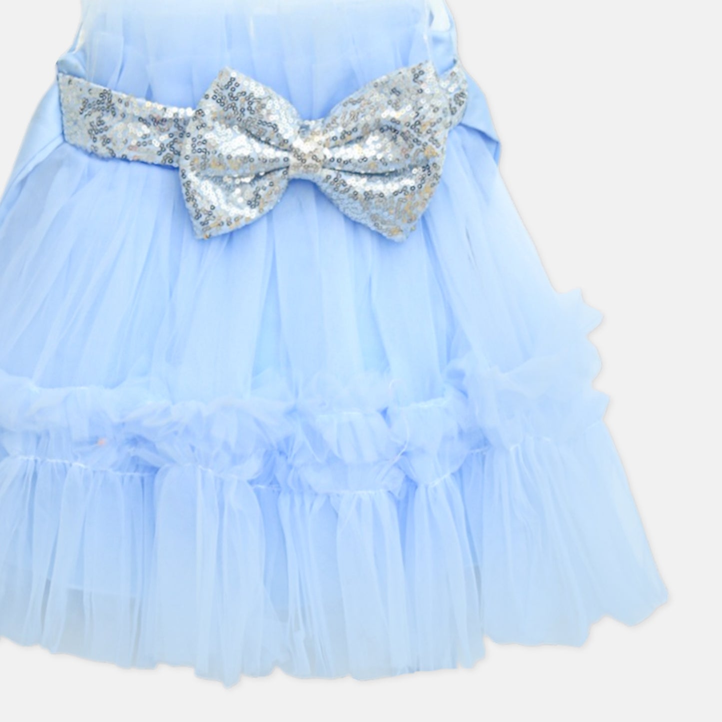 Silver Bow Blue Frock
