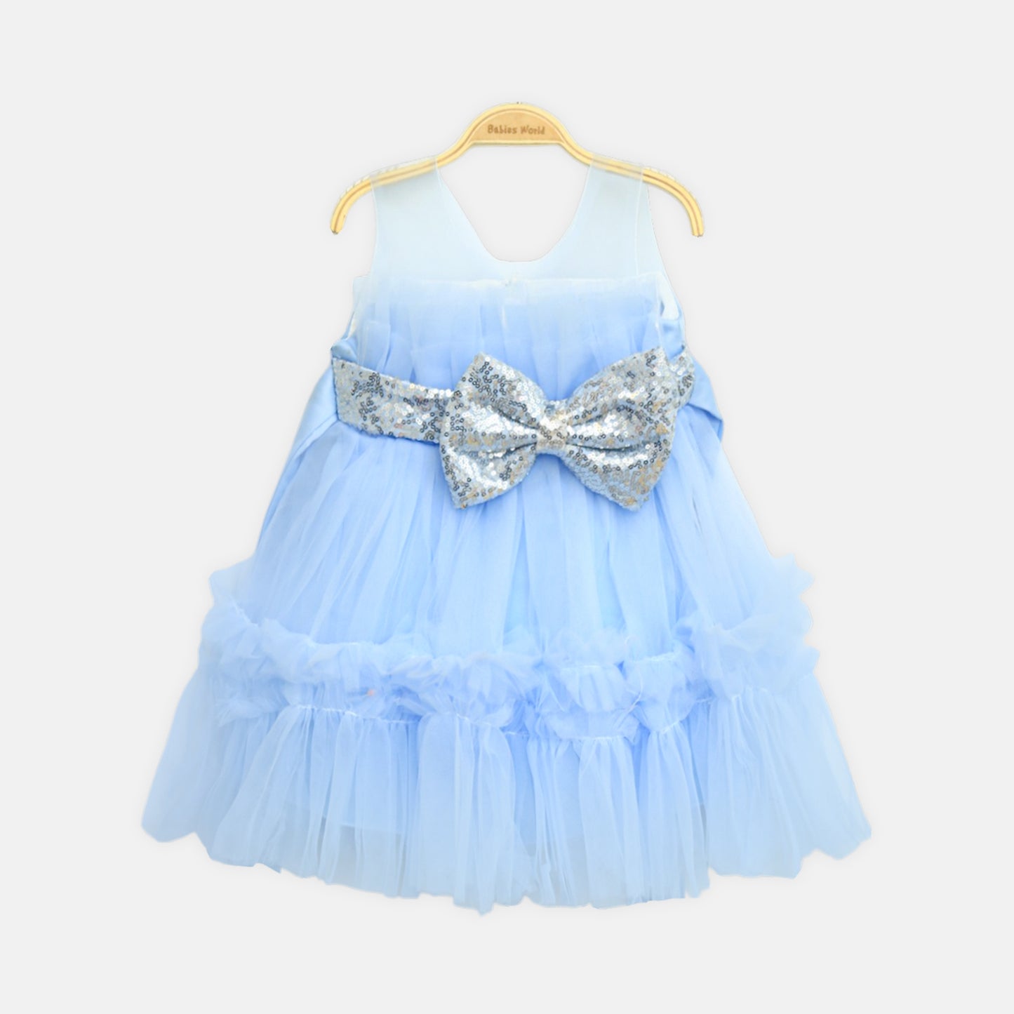 Silver Bow Blue Frock