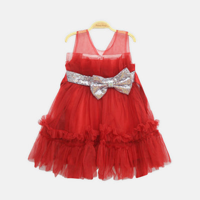 Silver Bow Red Frock