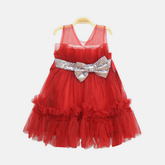Silver Bow Red Frock