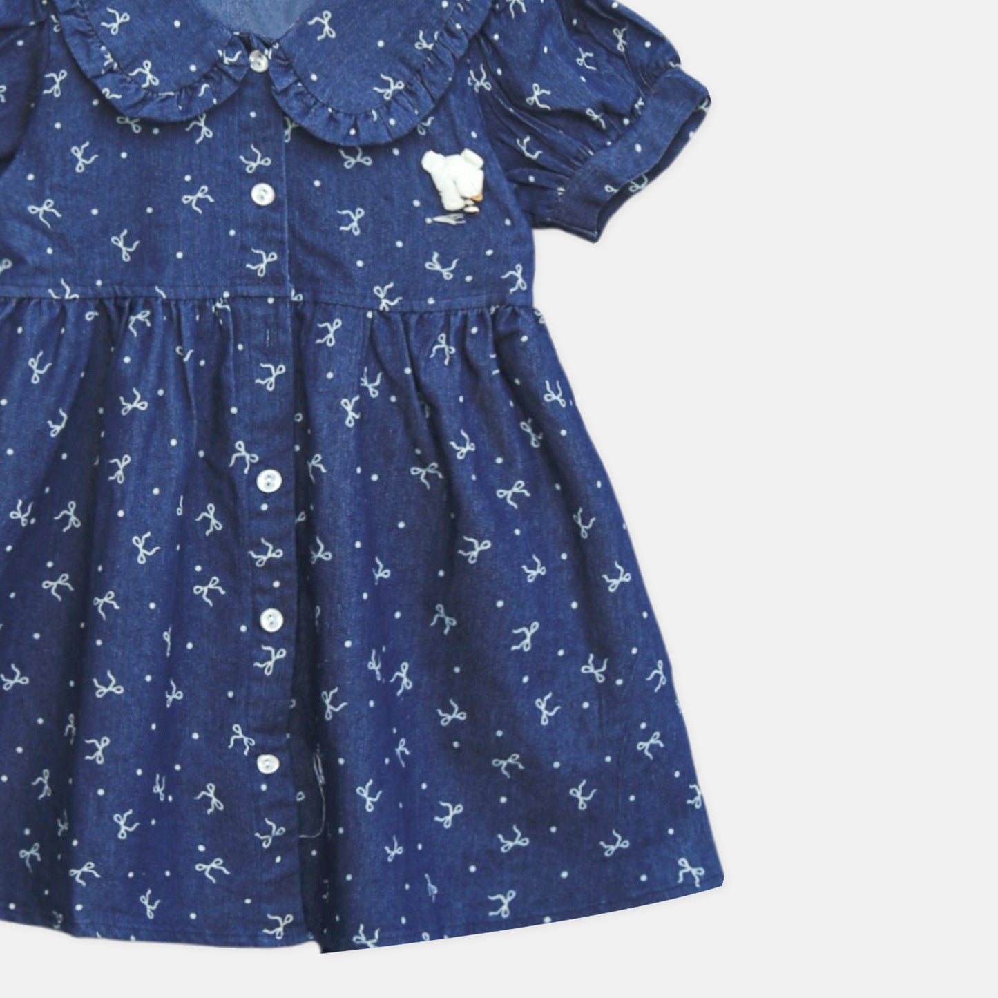 Navy Bow-Print Summer Frock