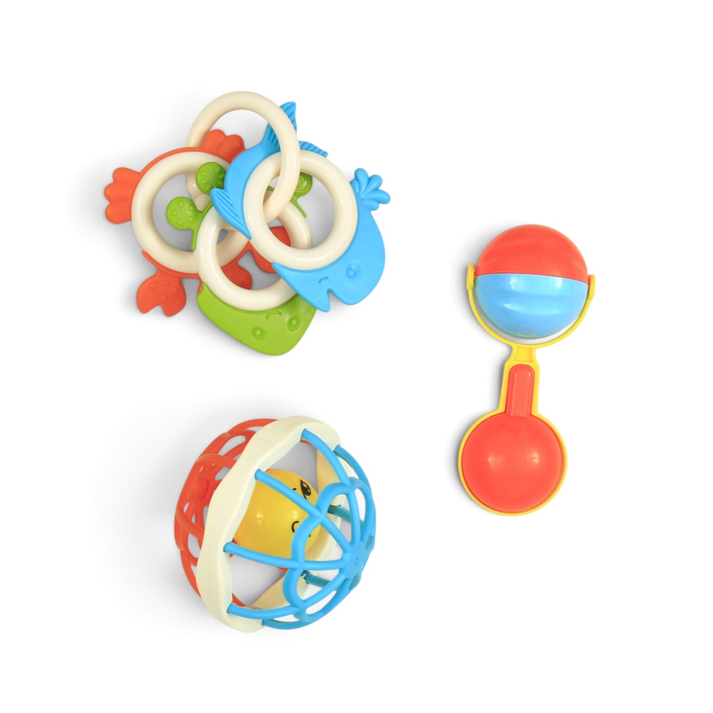 BABY TEETHING RATTLE & GRASPING TOYS SET