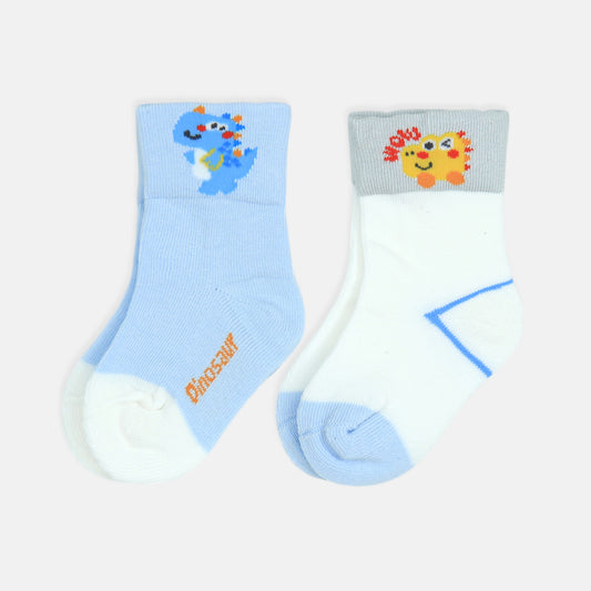 BOY SOCKS WHIMSICAL BLUE MONSTER