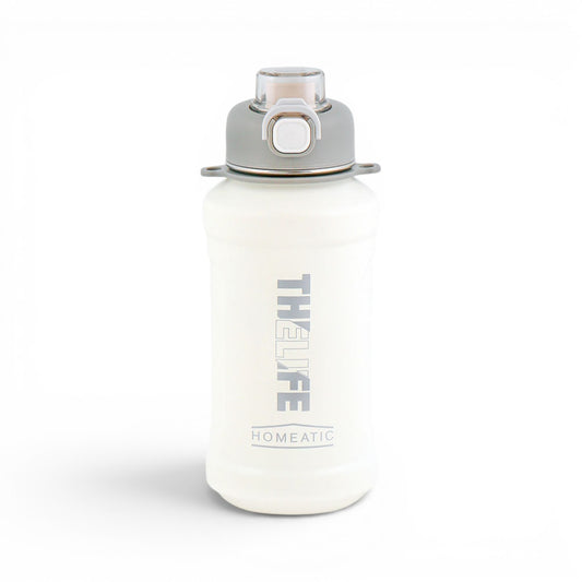 HOMEATIC STEEL WATER BOTTLE 1000 ML WHITE SPORTS