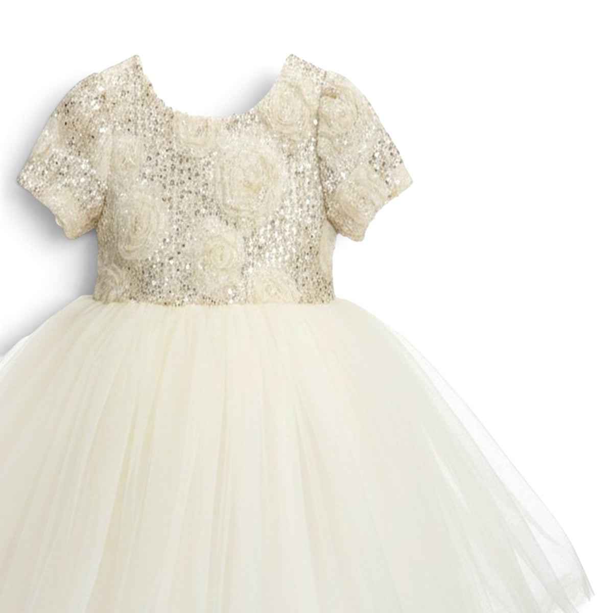 BABY GIRL OFF-WHITE EMBELLISHED PARTY DRESS
