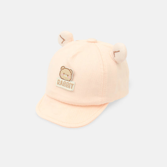 Peach Bear Ear Soft Hat 44 Cm