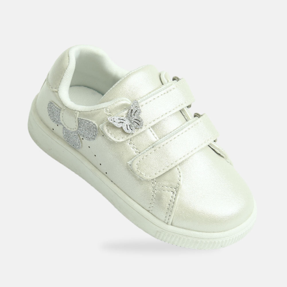 Girl Canvas Shiny Golden Sneakers