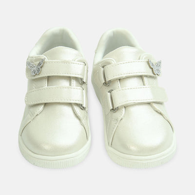 Girl Canvas Shiny Golden Sneakers