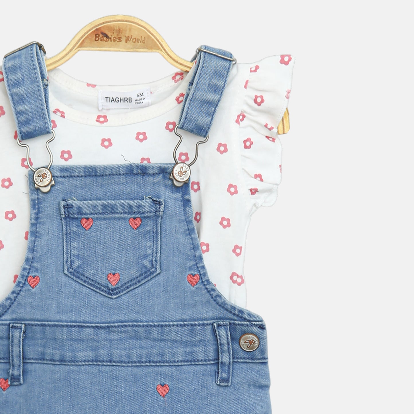 Denim Pinafore Romper Set