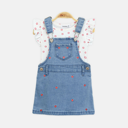 Denim Pinafore Romper Set