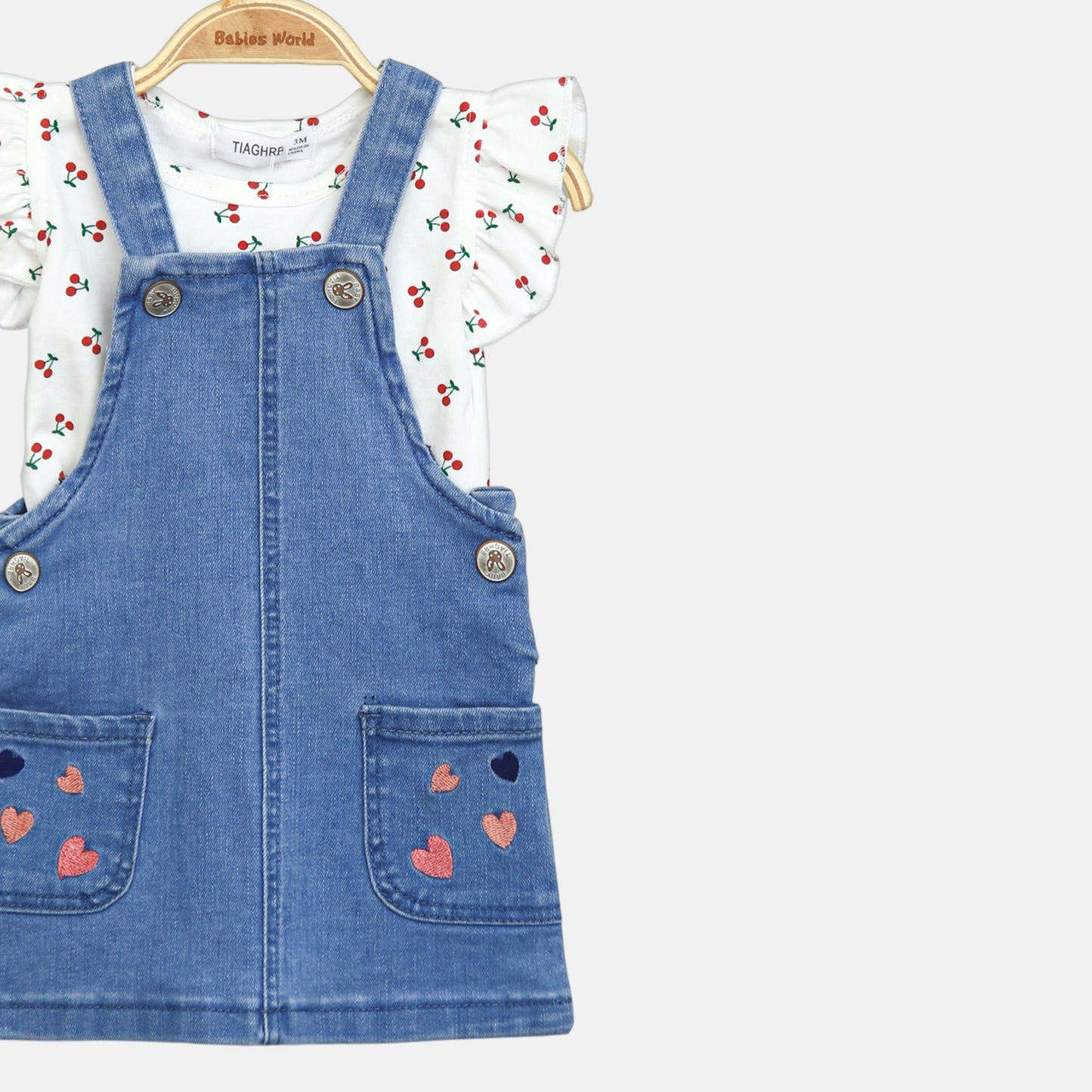 Cherry Pinafore Romper Set