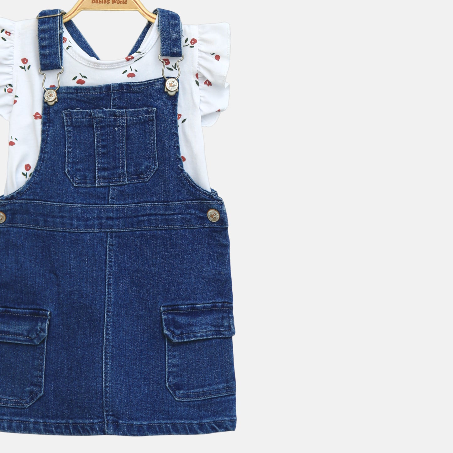 Flower Pinafore Romper Set