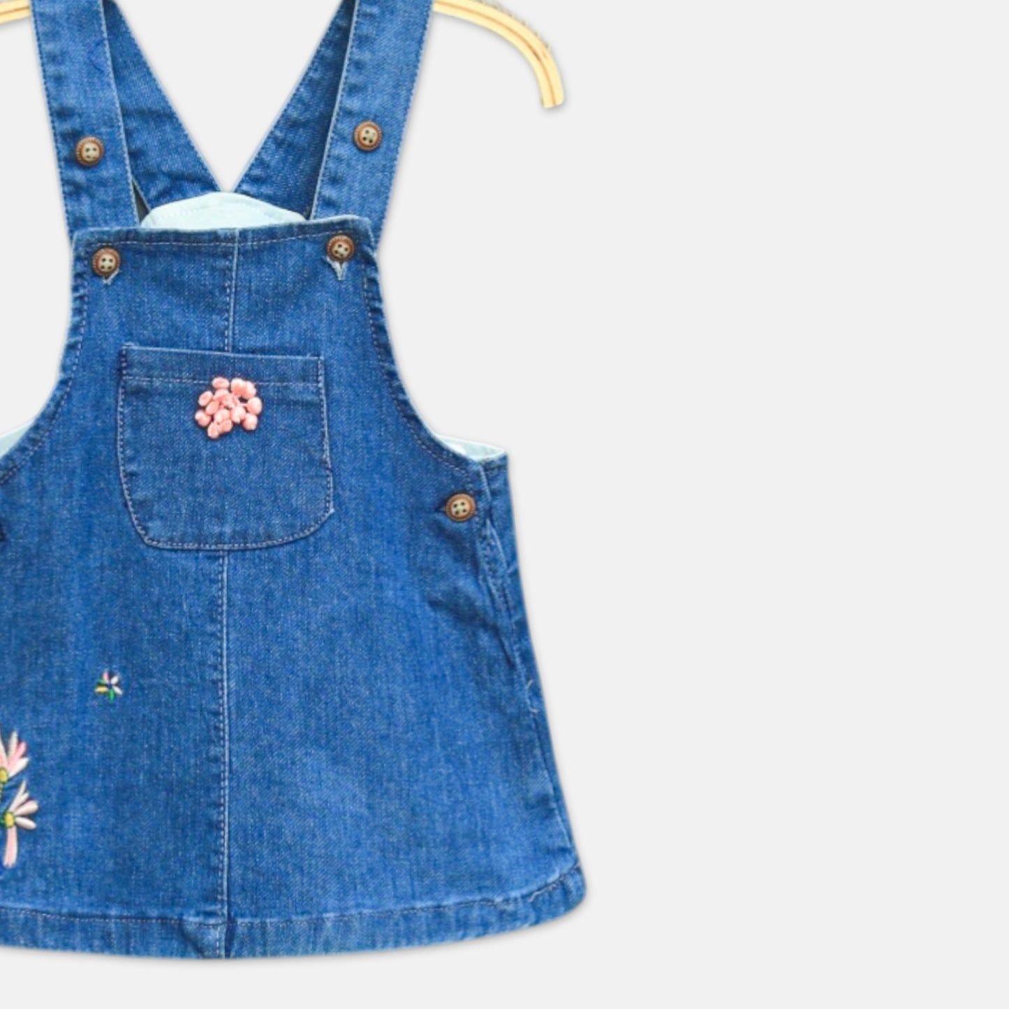 Classic Pleated Denim Jumper