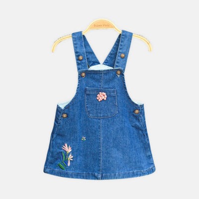 Classic Pleated Denim Jumper